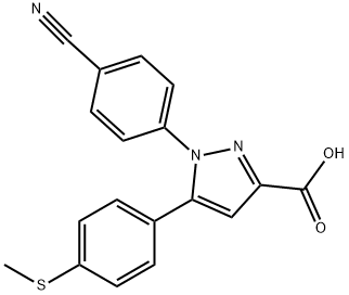 5-(4-甲硫基-苯基)-1-(4-氰基-苯基)-1H-吡唑-3-羧酸