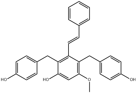 5-methoxy-3-(2-phenylethenyl)-2,4-bis(4-hydroxybenzyl)phenol