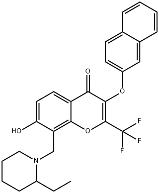 8-[(2-ethyl-1-piperidinyl)methyl]-7-hydroxy-3-(2-naphthyloxy)-2-(trifluoromethyl)-4H-chromen-4-one