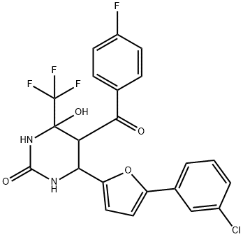 6-[5-(3-chlorophenyl)furan-2-yl]-5-[(4-fluorophenyl)carbonyl]-4-hydroxy-4-(trifluoromethyl)tetrahydropyrimidin-2(1H)-one