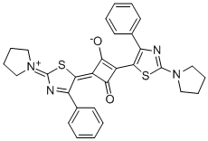 1,3-Bis(2-pyrrolidino-4-phenyl-1,3-thiazol-5-yl)-2-oxo-cyclobutenylium-4-olate