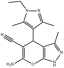 6-amino-4-(1-ethyl-3,5-dimethyl-1H-pyrazol-4-yl)-3-methyl-1,4-dihydropyrano[2,3-c]pyrazole-5-carbonitrile