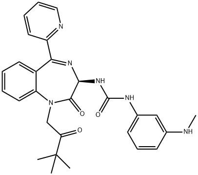 N-[(3R)-1-(3,3-Dimethyl-2-oxobutyl)-2,3-dihydro-2-oxo-5-(2-pyridinyl)-1H-1,4-benzodiazepin-3-yl]-N'-[3-(methylamino)phenyl]urea