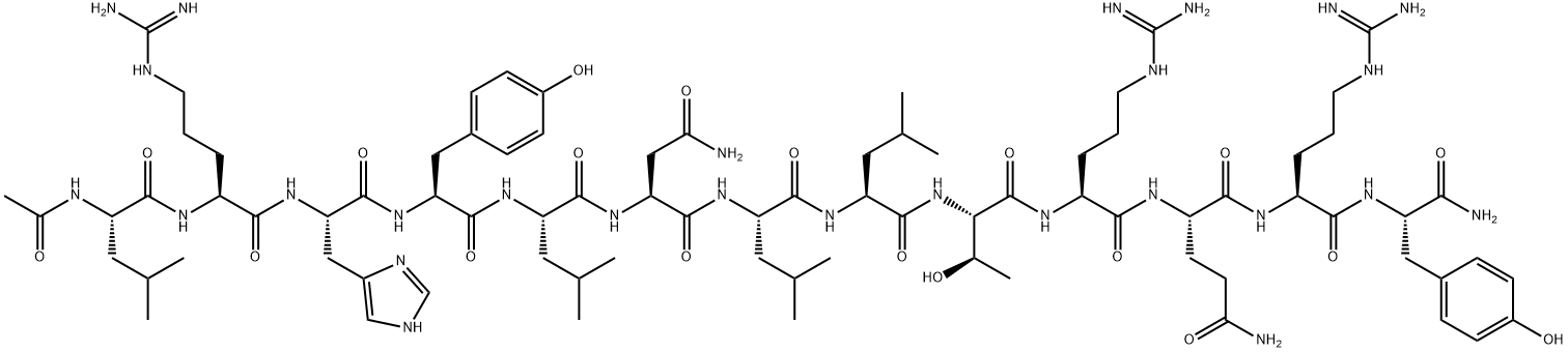 AC-LEU-ARG-HIS-TYR-LEU-ASN-LEU-LEU-THR-ARG-GLN-ARG-TYR-NH2