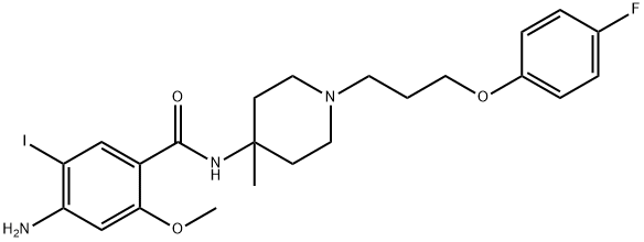 N-((3-p-fluorophenyl-1-propyl)-4-methyl-4-piperidinyl)-4-amino-5-iodo-2-methoxybenzamide