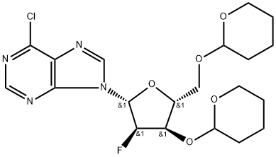 9HPURINE,6-CHLORO-9-[2-DEOXY-2-FLUORO-3,5-BIS-O(TETRAHYDRO-