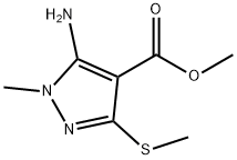 1H-Pyrazole-4-carboxylicacid,5-amino-1-methyl-3-(methylthio)-,methylester(9CI)