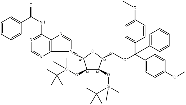 N-(9-((2R,3R,4R,5R)-5-((二(4-甲氧苯基)(苯基)甲氧基)甲基)-3,4-二((叔-丁基二甲基甲硅烷基)氧代)四氢呋喃-2-基)-9H-嘌呤-6-基)苯甲酰胺