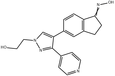 2,3-二氢-5-[1-(2-羟基乙基)-3-(4-吡啶基)-1H-吡唑-4-基]-1H-茚-1-酮肟